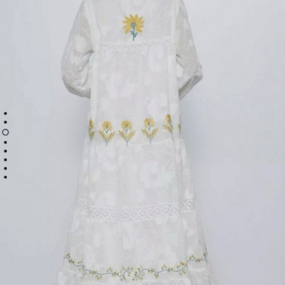 Zara Canary Island embroidered maxi dress - Picture 4 of 16